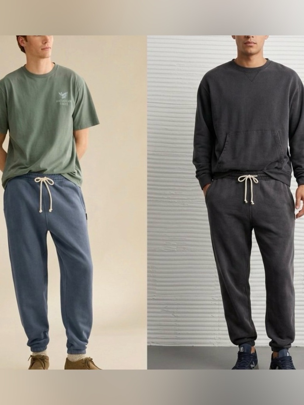 2 pair American Eagle AE Laidback Luxe Heavyweight Baggy Sweatpants size S